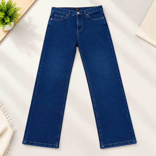 Dark Blue Straight Jeans