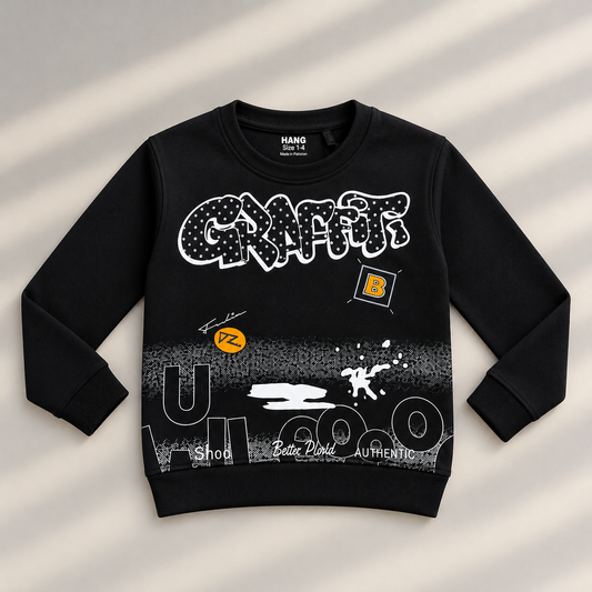 Boys Black Graffiti Sweatshirt