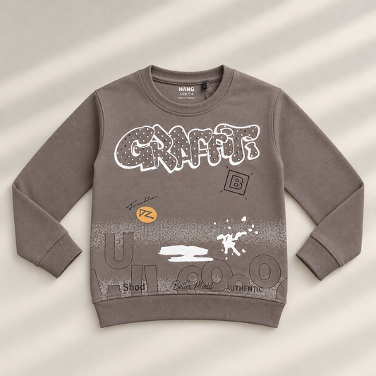Boys Mocha Graffiti Sweatshirt