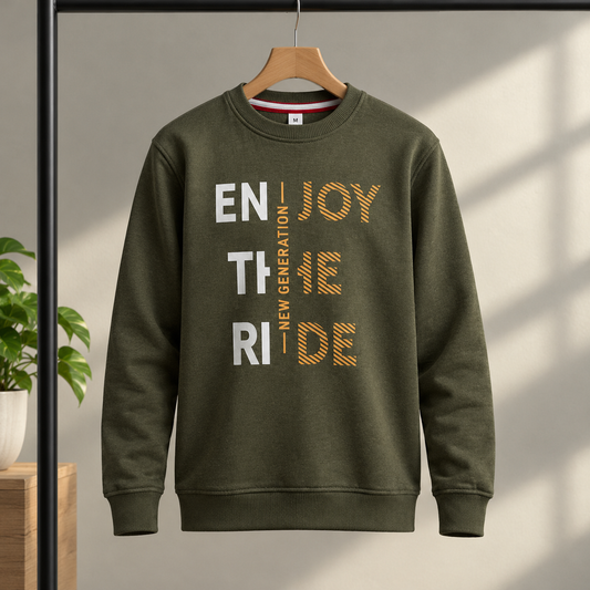 Olive Green Graphic Sweatshirt